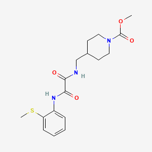 molecular formula C17H23N3O4S B2784108 Methyl 4-((2-((2-(methylthio)phenyl)amino)-2-oxoacetamido)methyl)piperidine-1-carboxylate CAS No. 1235102-94-9