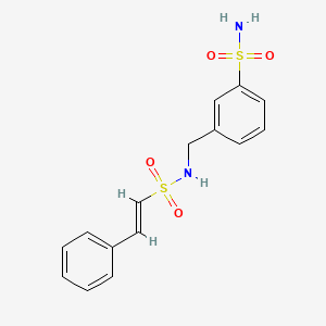 molecular formula C15H16N2O4S2 B2784116 3-[[[(E)-2-phenylethenyl]sulfonylamino]methyl]benzenesulfonamide CAS No. 1090741-99-3
