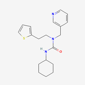 3-Cyclohexyl-1-(pyridin-3-ylmethyl)-1-(2-(thiophen-2-yl)ethyl)urea