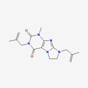 molecular formula C16H21N5O2 B2784120 1-methyl-3,8-bis(2-methylallyl)-7,8-dihydro-1H-imidazo[2,1-f]purine-2,4(3H,6H)-dione CAS No. 1010922-97-0