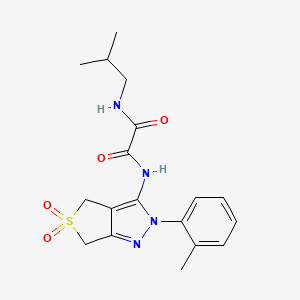 molecular formula C18H22N4O4S B2784127 N1-(5,5-二氧代-2-(邻甲苯)-4,6-二氢-2H-噻吩[3,4-c]嘧啶-3-基)-N2-异丁氧乙酰胺 CAS No. 899751-13-4