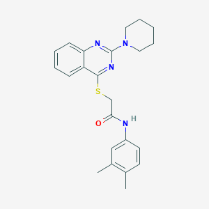 molecular formula C23H26N4OS B2784129 N-(3,4-dimethylphenyl)-2-[(2-piperidin-1-ylquinazolin-4-yl)thio]acetamide CAS No. 1115407-61-8