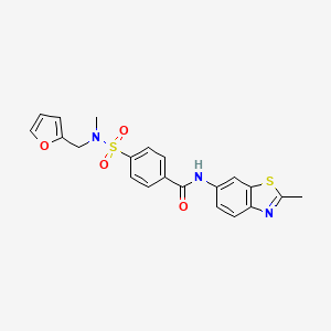 molecular formula C21H19N3O4S2 B2784135 4-(N-(furan-2-ylmethyl)-N-methylsulfamoyl)-N-(2-methylbenzo[d]thiazol-6-yl)benzamide CAS No. 899735-03-6