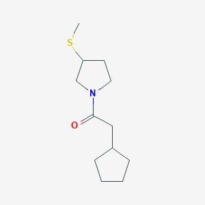 molecular formula C12H21NOS B2784140 2-Cyclopentyl-1-(3-(methylthio)pyrrolidin-1-yl)ethanone CAS No. 2034352-72-0
