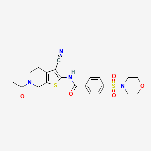 molecular formula C21H22N4O5S2 B2784144 N-(6-acetyl-3-cyano-4,5,6,7-tetrahydrothieno[2,3-c]pyridin-2-yl)-4-(morpholinosulfonyl)benzamide CAS No. 681436-04-4