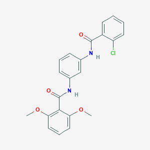 molecular formula C22H19ClN2O4 B278415 N-{3-[(2-chlorobenzoyl)amino]phenyl}-2,6-dimethoxybenzamide 