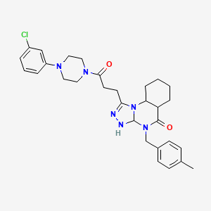 molecular formula C30H29ClN6O2 B2784150 1-{3-[4-(3-氯苯基)哌嗪-1-基]-3-氧代丙基}-4-[(4-甲基苯基)甲基]-4H,5H-[1,2,4]三唑并[4,3-a]喹唑啉-5-酮 CAS No. 902918-80-3