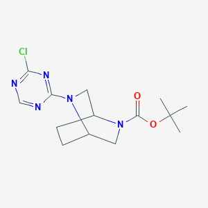 molecular formula C14H20ClN5O2 B2784156 Tert-butyl 5-(4-chloro-1,3,5-triazin-2-yl)-2,5-diazabicyclo[2.2.2]octane-2-carboxylate CAS No. 2411236-46-7