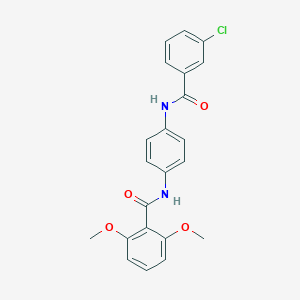 molecular formula C22H19ClN2O4 B278416 N-{4-[(3-chlorobenzoyl)amino]phenyl}-2,6-dimethoxybenzamide 
