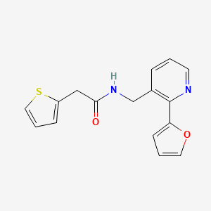 molecular formula C16H14N2O2S B2784164 N-((2-(furan-2-yl)pyridin-3-yl)methyl)-2-(thiophen-2-yl)acetamide CAS No. 2034594-88-0