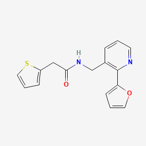 molecular formula C16H14N2O2S B2784164 N-((2-(呋喃-2-基)吡啶-3-基)甲基)-2-(噻吩-2-基)乙酰胺 CAS No. 2034594-88-0