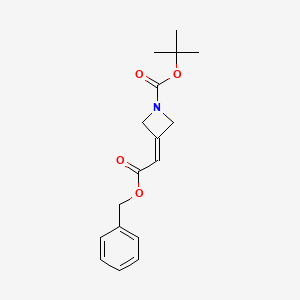 molecular formula C17H21NO4 B2784166 Tert-butyl 3-[2-(benzyloxy)-2-oxoethylidene]azetidine-1-carboxylate CAS No. 1803588-48-8