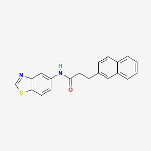 molecular formula C20H16N2OS B2784168 N-(benzo[d]thiazol-5-yl)-3-(naphthalen-2-yl)propanamide CAS No. 1396791-47-1
