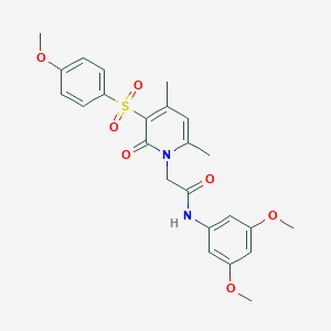molecular formula C24H26N2O7S B2784170 N-(3,5-dimethoxyphenyl)-2-(3-((4-methoxyphenyl)sulfonyl)-4,6-dimethyl-2-oxopyridin-1(2H)-yl)acetamide CAS No. 946328-94-5