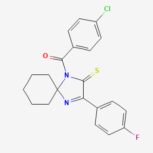 1-(4-Chlorobenzoyl)-3-(4-fluorophenyl)-1,4-diazaspiro[4.5]dec-3-ene-2-thione