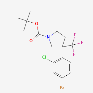 molecular formula C16H18BrClF3NO2 B2784174 Tert-butyl 3-(4-bromo-2-chlorophenyl)-3-(trifluoromethyl)pyrrolidine-1-carboxylate CAS No. 2137546-26-8