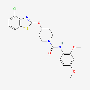 molecular formula C21H22ClN3O4S B2784176 4-((4-chlorobenzo[d]thiazol-2-yl)oxy)-N-(2,4-dimethoxyphenyl)piperidine-1-carboxamide CAS No. 1324172-33-9