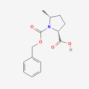 molecular formula C14H17NO4 B2784181 (2R,5R)-5-Methyl-1-phenylmethoxycarbonylpyrrolidine-2-carboxylic acid CAS No. 256446-65-8