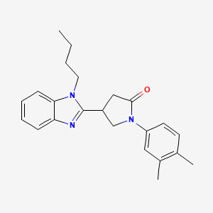 molecular formula C23H27N3O B2784183 4-(1-butyl-1H-benzimidazol-2-yl)-1-(3,4-dimethylphenyl)pyrrolidin-2-one CAS No. 847394-85-8