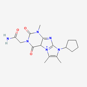 molecular formula C17H22N6O3 B2784190 2-{8-cyclopentyl-1,6,7-trimethyl-2,4-dioxo-1H,2H,3H,4H,8H-imidazo[1,2-g]purin-3-yl}acetamide CAS No. 887672-31-3