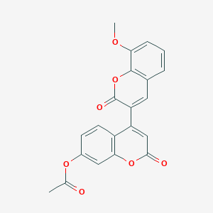 molecular formula C21H14O7 B2784192 4-(8-甲氧基-2-氧代咯色烯-3-基)-2-氧代咯色烯-7-基醋酸酯 CAS No. 855774-21-9