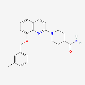 molecular formula C23H25N3O2 B2784193 1-(8-((3-Methylbenzyl)oxy)quinolin-2-yl)piperidine-4-carboxamide CAS No. 921554-40-7