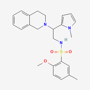 molecular formula C24H29N3O3S B2784197 2-methoxy-5-methyl-N-[2-(1-methyl-1H-pyrrol-2-yl)-2-(1,2,3,4-tetrahydroisoquinolin-2-yl)ethyl]benzene-1-sulfonamide CAS No. 1049469-48-8