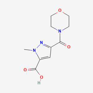 molecular formula C10H13N3O4 B2784198 1-methyl-3-(morpholin-4-ylcarbonyl)-1H-pyrazole-5-carboxylic acid CAS No. 1004727-34-7