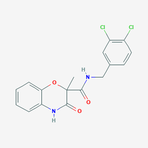 molecular formula C17H14Cl2N2O3 B2784201 N-(3,4-dichlorobenzyl)-2-methyl-3-oxo-3,4-dihydro-2H-1,4-benzoxazine-2-carboxamide CAS No. 861211-45-2