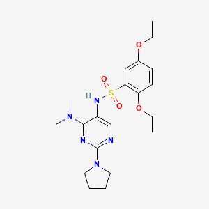 molecular formula C20H29N5O4S B2784208 N-(4-(dimethylamino)-2-(pyrrolidin-1-yl)pyrimidin-5-yl)-2,5-diethoxybenzenesulfonamide CAS No. 1797715-28-6