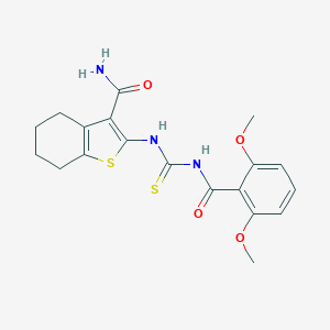 molecular formula C19H21N3O4S2 B278421 2-({[(2,6-Dimethoxyphenyl)carbonyl]carbamothioyl}amino)-4,5,6,7-tetrahydro-1-benzothiophene-3-carboxamide 
