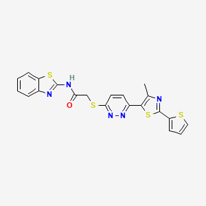 N-(1,3-benzothiazol-2-yl)-2-({6-[4-methyl-2-(thiophen-2-yl)-1,3-thiazol-5-yl]pyridazin-3-yl}sulfanyl)acetamide