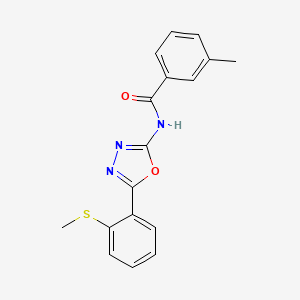 molecular formula C17H15N3O2S B2784214 3-methyl-N-{5-[2-(methylsulfanyl)phenyl]-1,3,4-oxadiazol-2-yl}benzamide CAS No. 886907-93-3