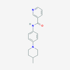 molecular formula C18H21N3O B278422 N-[4-(4-methyl-1-piperidinyl)phenyl]nicotinamide 