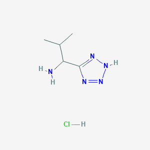 molecular formula C5H12ClN5 B2784223 2-Methyl-1-(2H-tetrazol-5-yl)propan-1-amine hydrochloride CAS No. 33876-30-1