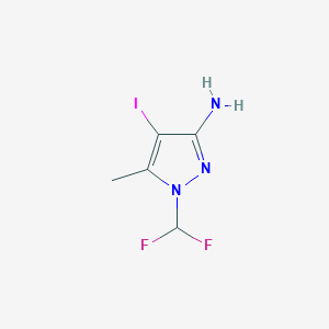molecular formula C5H6F2IN3 B2784224 1-(Difluoromethyl)-4-iodo-5-methylpyrazol-3-amine CAS No. 2226034-27-9