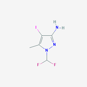 molecular formula C5H6F2IN3 B2784224 1-(difluoromethyl)-4-iodo-5-methyl-1H-pyrazol-3-amine CAS No. 2226034-27-9