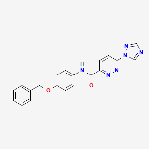 molecular formula C20H16N6O2 B2784225 N-(4-(benzyloxy)phenyl)-6-(1H-1,2,4-triazol-1-yl)pyridazine-3-carboxamide CAS No. 1448075-05-5
