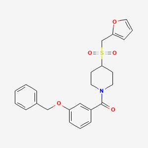 molecular formula C24H25NO5S B2784232 (3-(Benzyloxy)phenyl)(4-((furan-2-ylmethyl)sulfonyl)piperidin-1-yl)methanone CAS No. 1448030-33-8