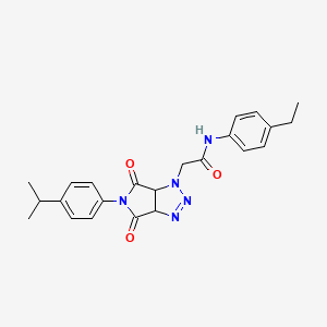 molecular formula C23H25N5O3 B2784236 N-(4-ethylphenyl)-2-[5-(4-isopropylphenyl)-4,6-dioxo-4,5,6,6a-tetrahydropyrrolo[3,4-d][1,2,3]triazol-1(3aH)-yl]acetamide CAS No. 1008245-10-0
