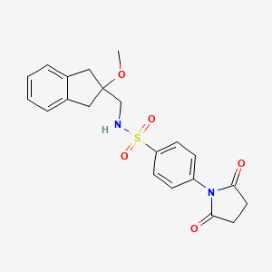 molecular formula C21H22N2O5S B2784239 4-(2,5-dioxopyrrolidin-1-yl)-N-((2-methoxy-2,3-dihydro-1H-inden-2-yl)methyl)benzenesulfonamide CAS No. 2034347-36-7