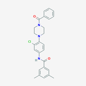 molecular formula C26H26ClN3O2 B278424 N-[4-(4-benzoyl-1-piperazinyl)-3-chlorophenyl]-3,5-dimethylbenzamide 