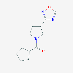 molecular formula C12H17N3O2 B2784241 (3-(1,2,4-Oxadiazol-3-yl)pyrrolidin-1-yl)(cyclopentyl)methanone CAS No. 2034551-08-9