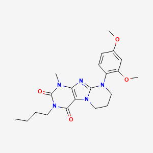 molecular formula C21H27N5O4 B2784245 3-butyl-9-(2,4-dimethoxyphenyl)-1-methyl-7,8-dihydro-6H-purino[7,8-a]pyrimidine-2,4-dione CAS No. 877616-90-5