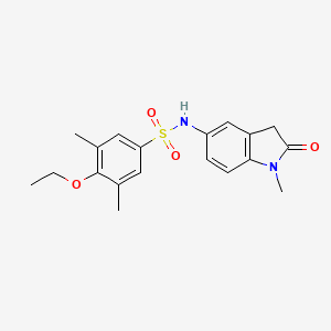 molecular formula C19H22N2O4S B2784246 4-ethoxy-3,5-dimethyl-N-(1-methyl-2-oxoindolin-5-yl)benzenesulfonamide CAS No. 921862-30-8