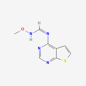 molecular formula C8H8N4OS B2784250 N-methoxy-N'-thieno[2,3-d]pyrimidin-4-ylmethanimidamide CAS No. 477846-24-5