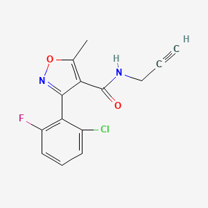 molecular formula C14H10ClFN2O2 B2784253 (3-(6-Chloro-2-fluorophenyl)-5-methylisoxazol-4-YL)-N-prop-2-ynylformamide CAS No. 1024544-00-0