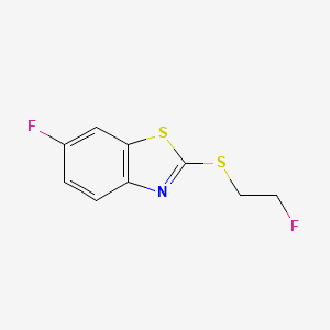 molecular formula C9H7F2NS2 B2784257 Benzothiazole, 6-fluoro-2-[(2-fluoroethyl)thio]- CAS No. 155559-71-0