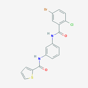 molecular formula C18H12BrClN2O2S B278426 N-{3-[(5-bromo-2-chlorobenzoyl)amino]phenyl}-2-thiophenecarboxamide 