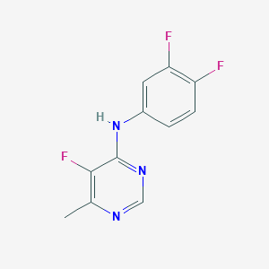 molecular formula C11H8F3N3 B2784268 N-(3,4-Difluorophenyl)-5-fluoro-6-methylpyrimidin-4-amine CAS No. 2415602-91-2